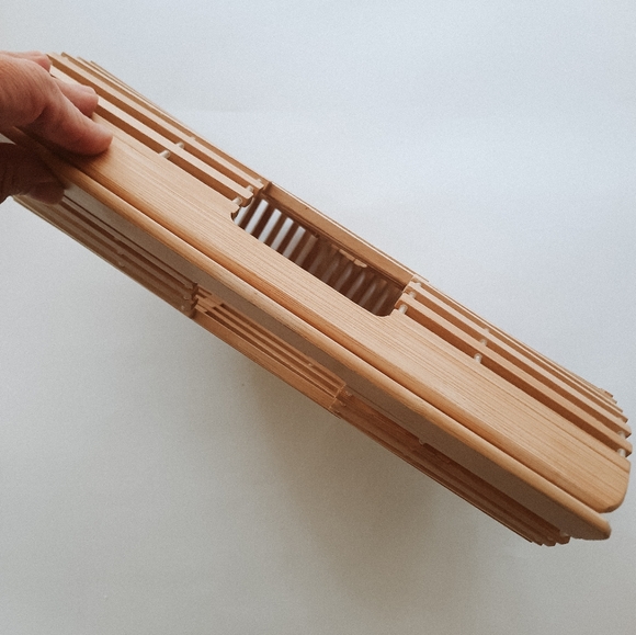 NWT Bamboo Clutch Handbag Natural Summer Beach Bag for Women - Picture 7 of 7